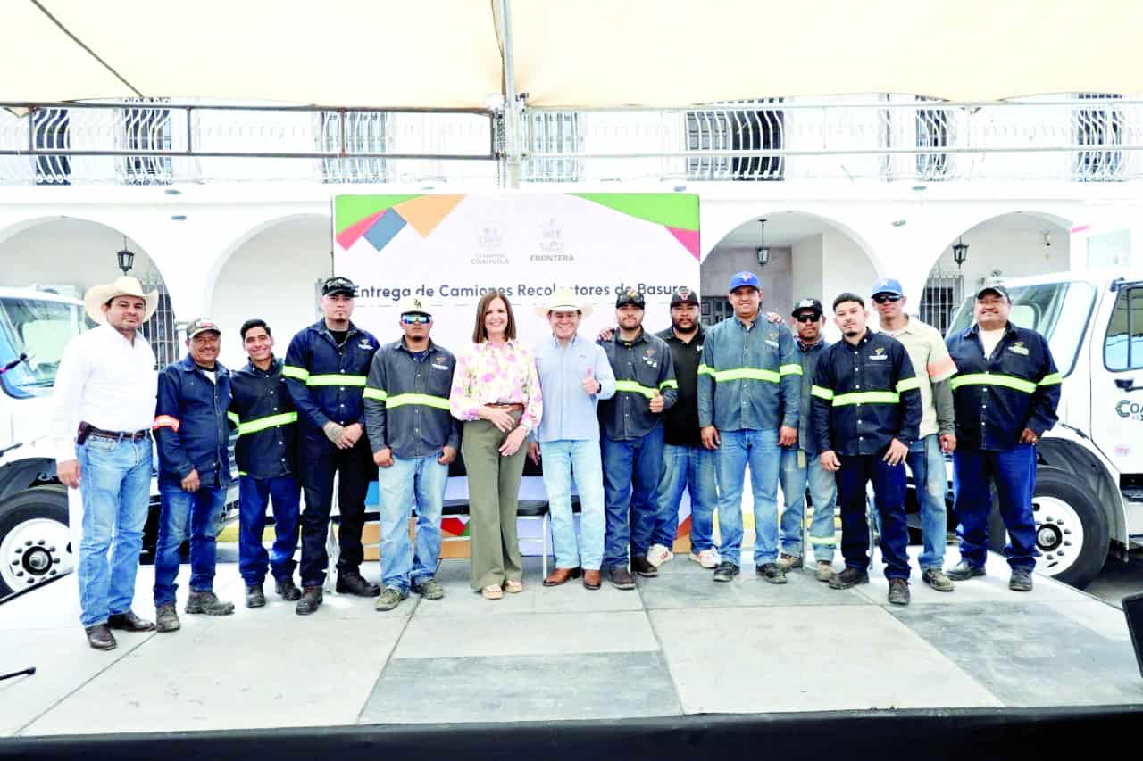 Frontera recibe nuevas unidades de camiones recolectores de basura