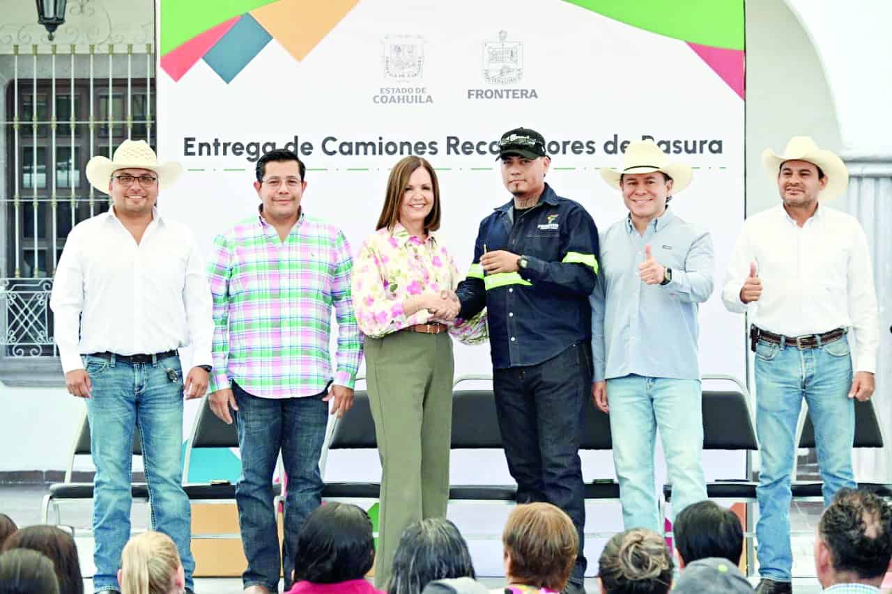Frontera recibe nuevas unidades de camiones recolectores de basura