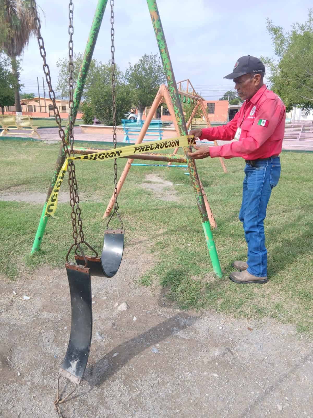 Protecci&oacute;n Civil Frontera inspecciona juegos infantiles tras accidente en Monclova