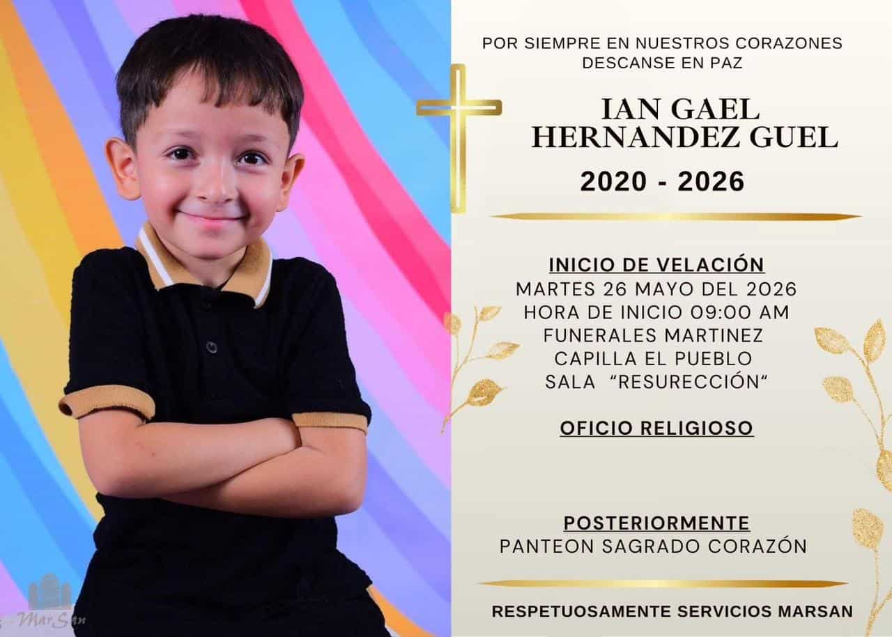 SEP cubre gastos funerarios de Ian Gael tras accidente en jard&iacute;n de ni&ntilde;os