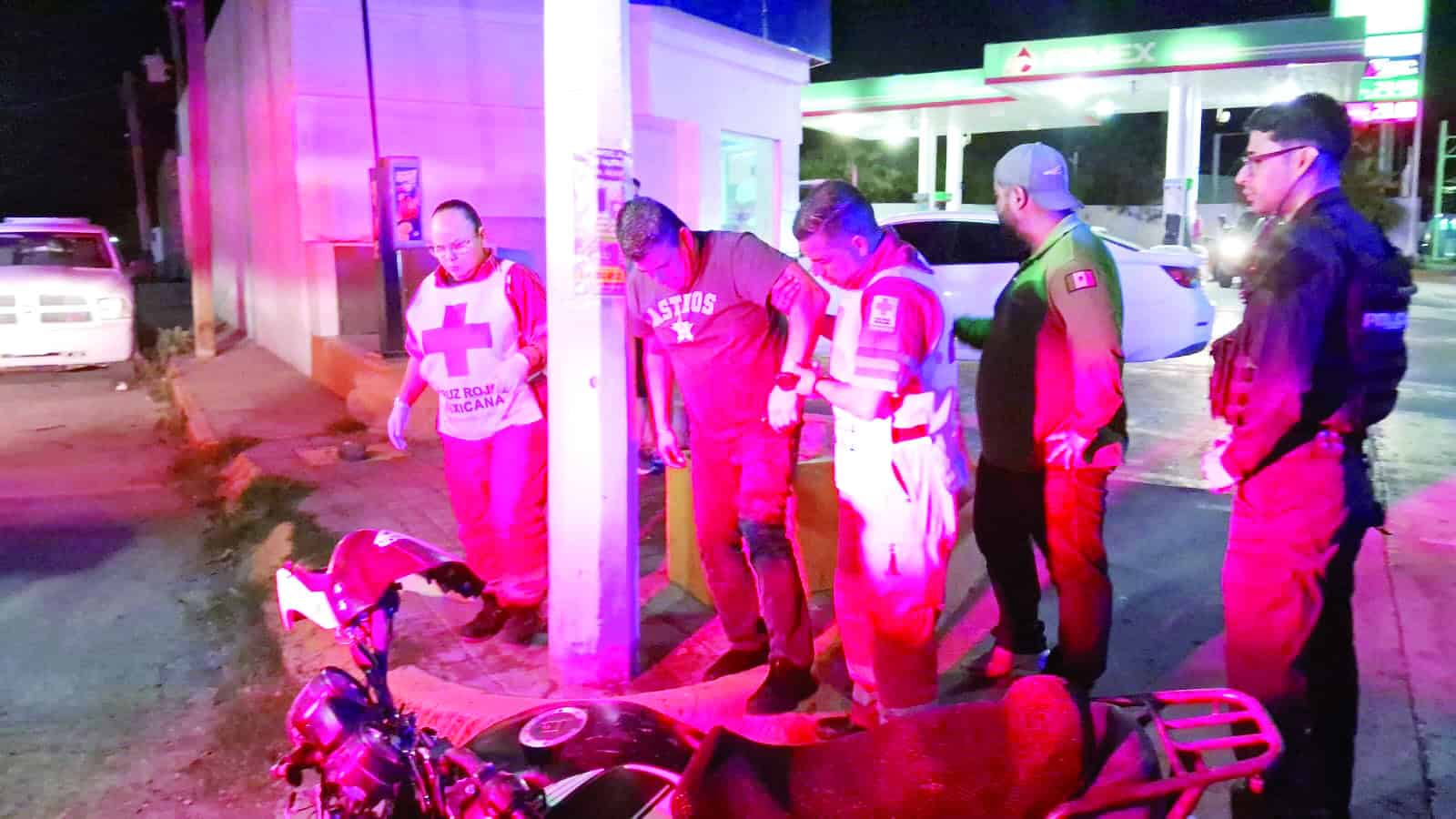 Motociclista Luis Alberto sufre accidente en Frontera