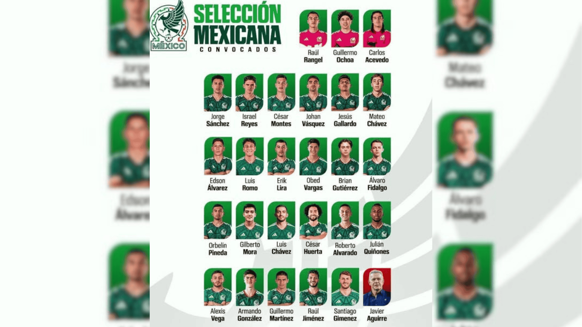 Javier Aguirre define convocatoria de M&eacute;xico para el Mundial 2026