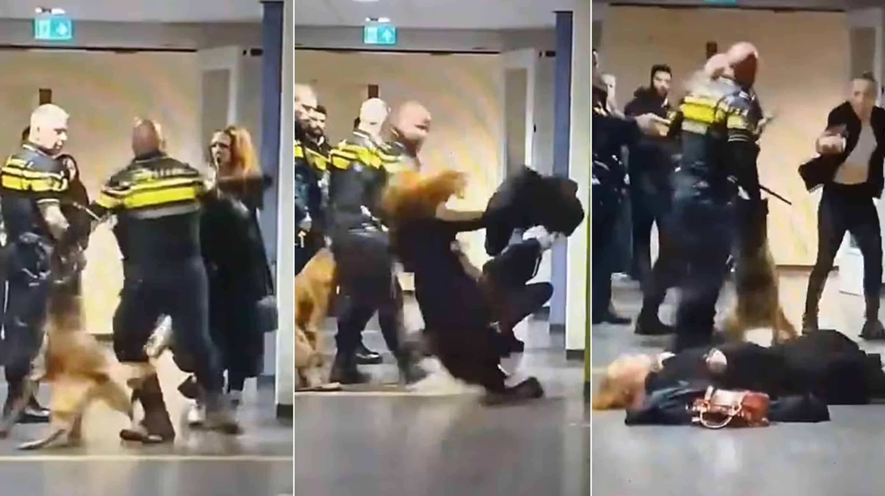 Polic&iacute;a arroja a mujer embarazada al suelo y el esposo lo ataca