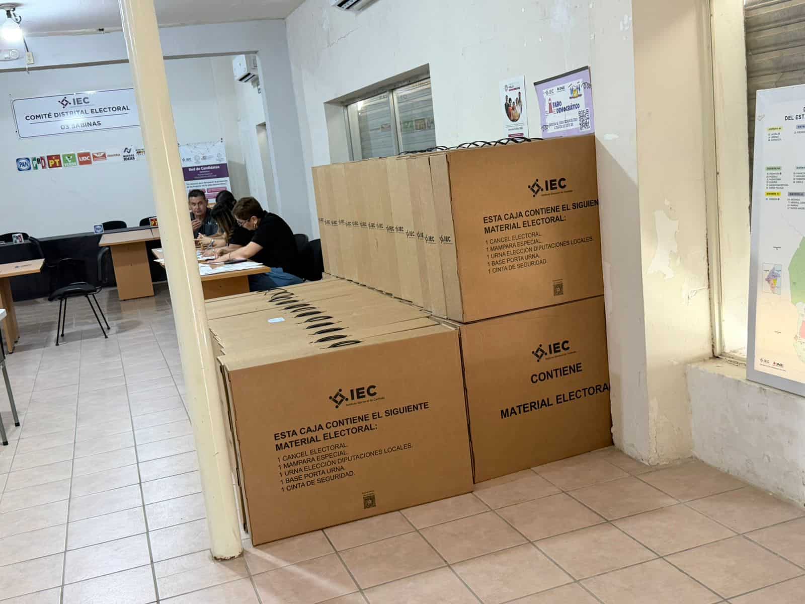 M&aacute;s de 280 paquetes electorales entregados en Sabinas para el 7 de junio