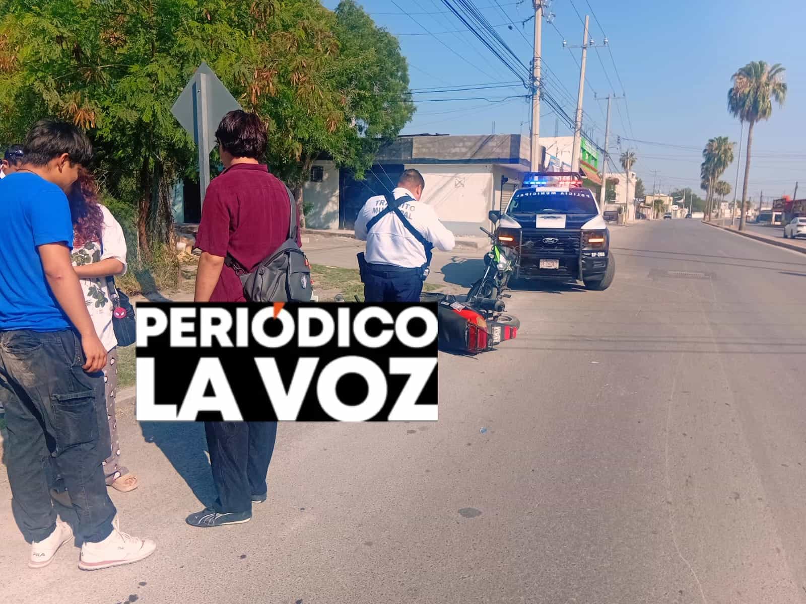 Motociclista resulta lesionado tras choque con camioneta conducida por menor en Monclova