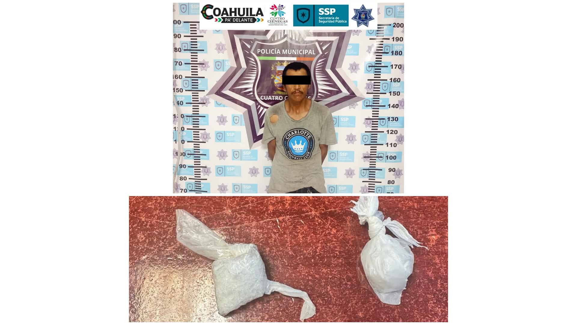 Operativo en Cuatro Ci&eacute;negas: detienen a Juan N con cristal