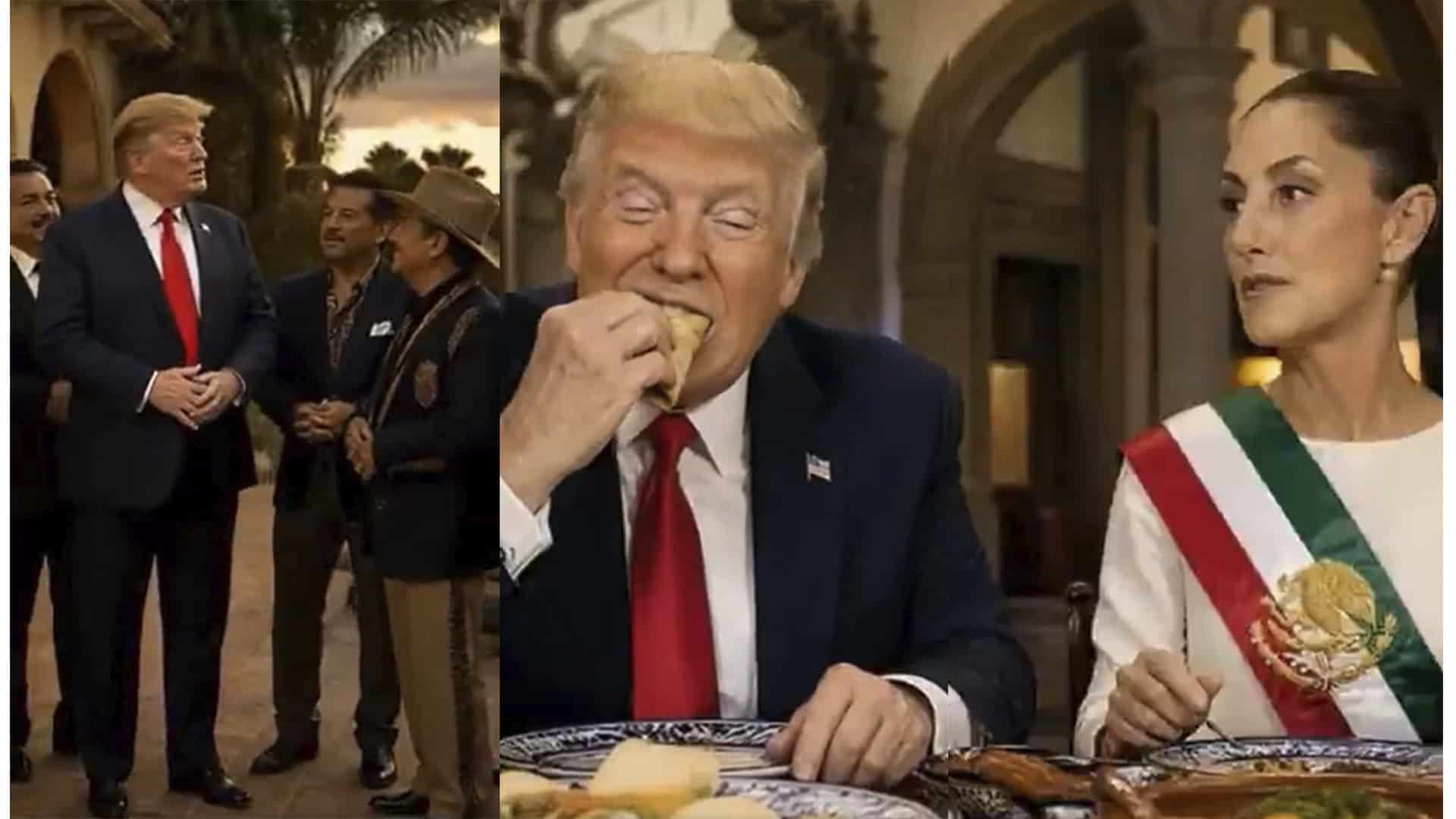 Donald Trump comparte video de IA con Claudia Sheinbaum: tacos en CDMX