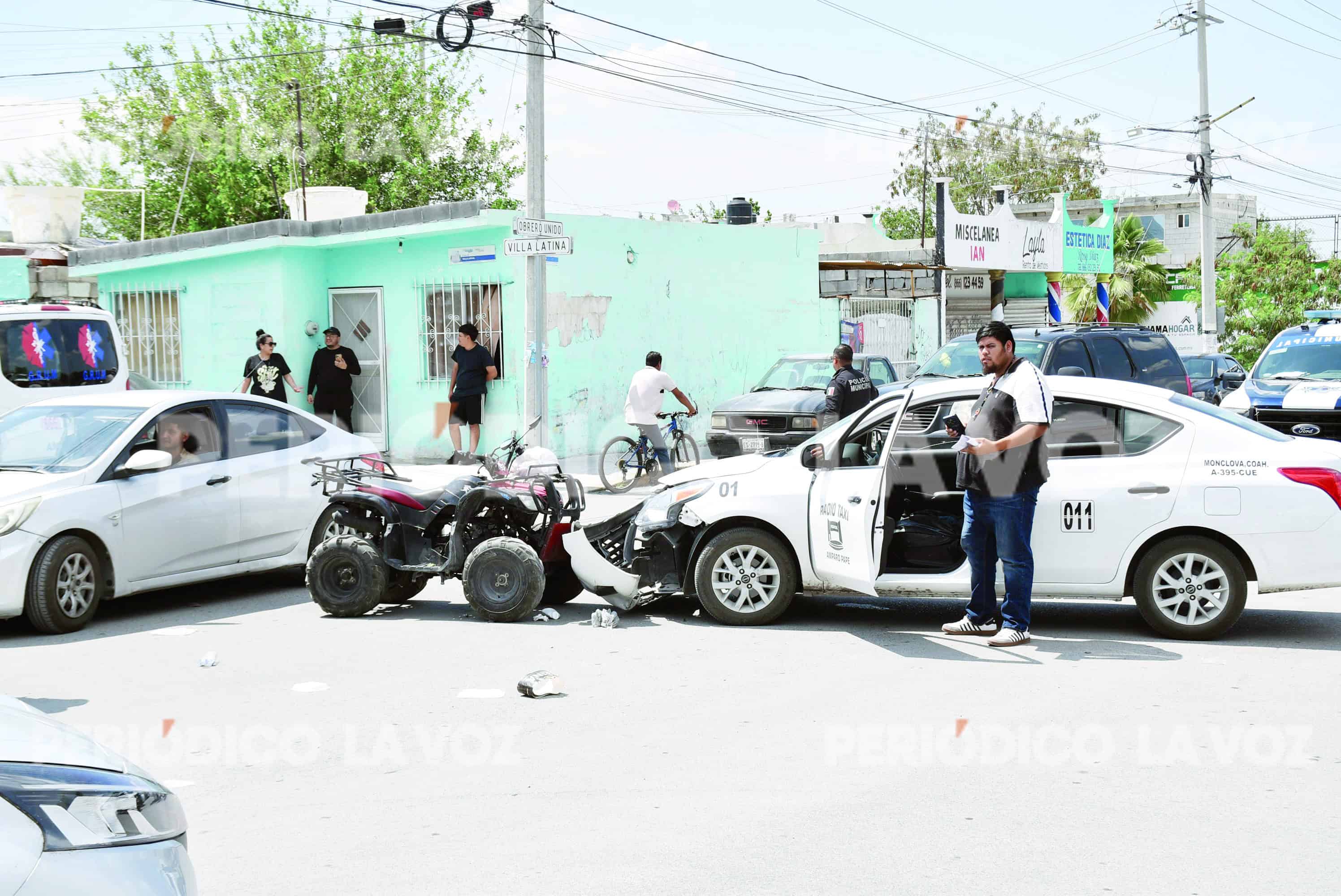 Accidente de cuatrimoto deja dos lesionados en Monclova