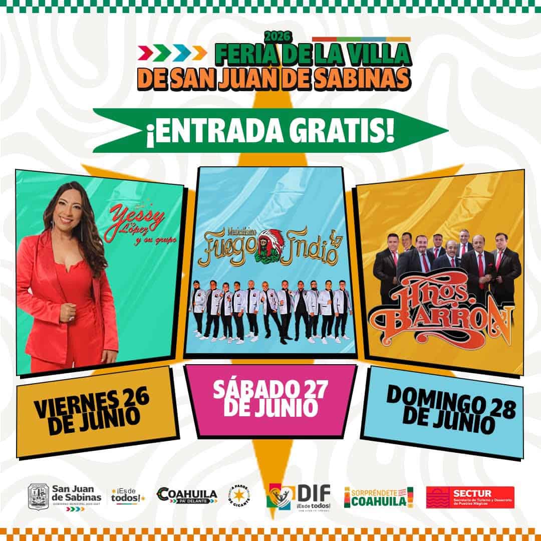 Presenta &Oacute;scar R&iacute;os cartelera art&iacute;stica y convocatoria para el Reinado de la Feria de la Villa San Juan de Sabinas 2026