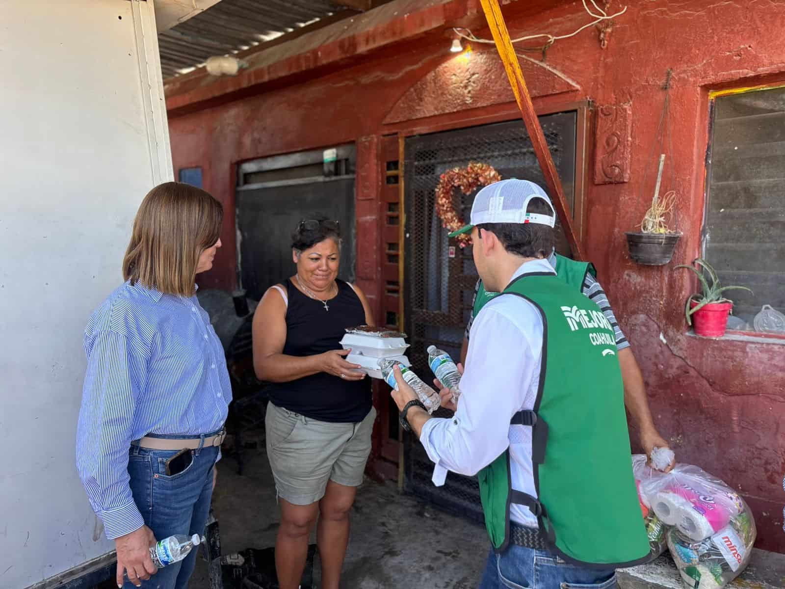Refuerza Mejora Coahuila apoyo a familias afectadas por lluvias en Frontera