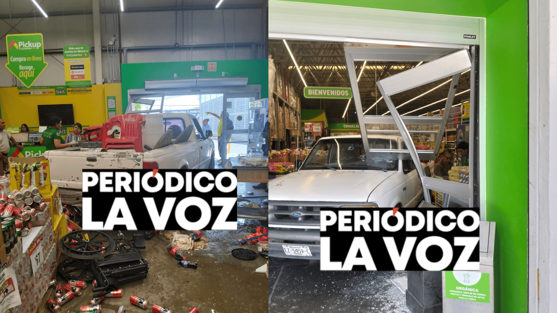 Camioneta se mete a Bodega Aurrera en San Buenaventura
