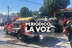 Se quema troca por falla eléctrica: Conductora acaba en crisis nerviosa
