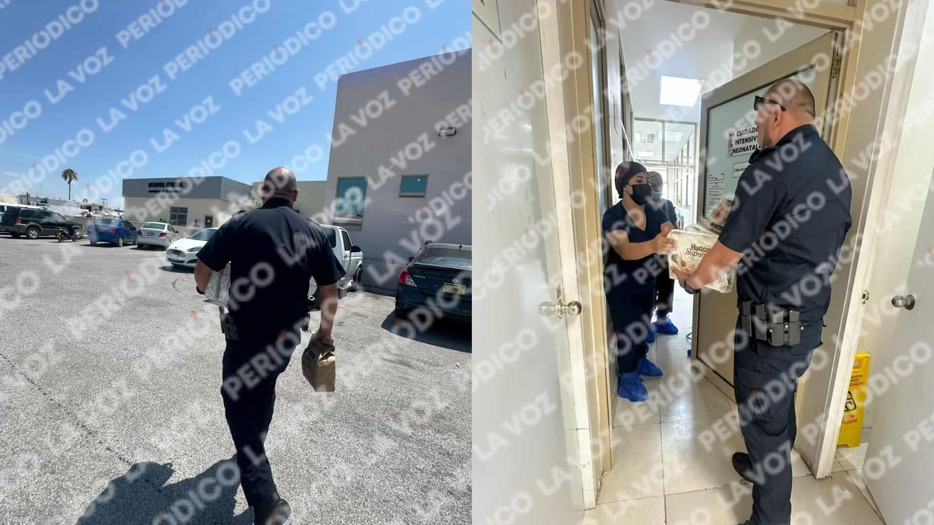 lleva jefe policiaco ayuda a beb&eacute; rescatado