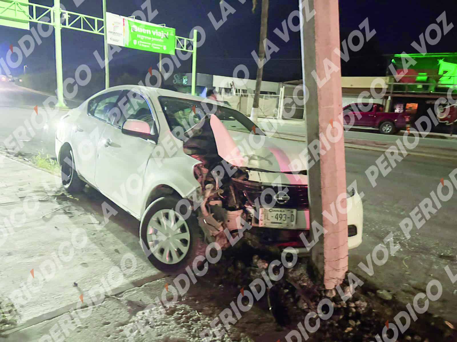 Frontera: Conductor sufre accidente tras maniobra brusca
