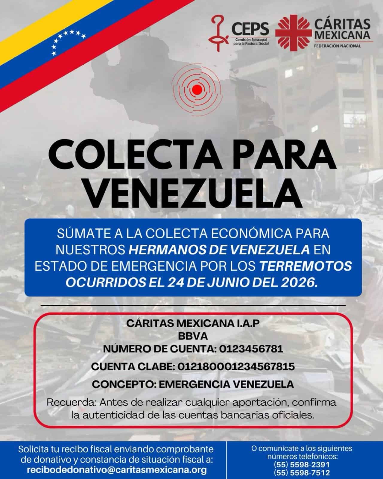 Alistan colecta por Venezuela