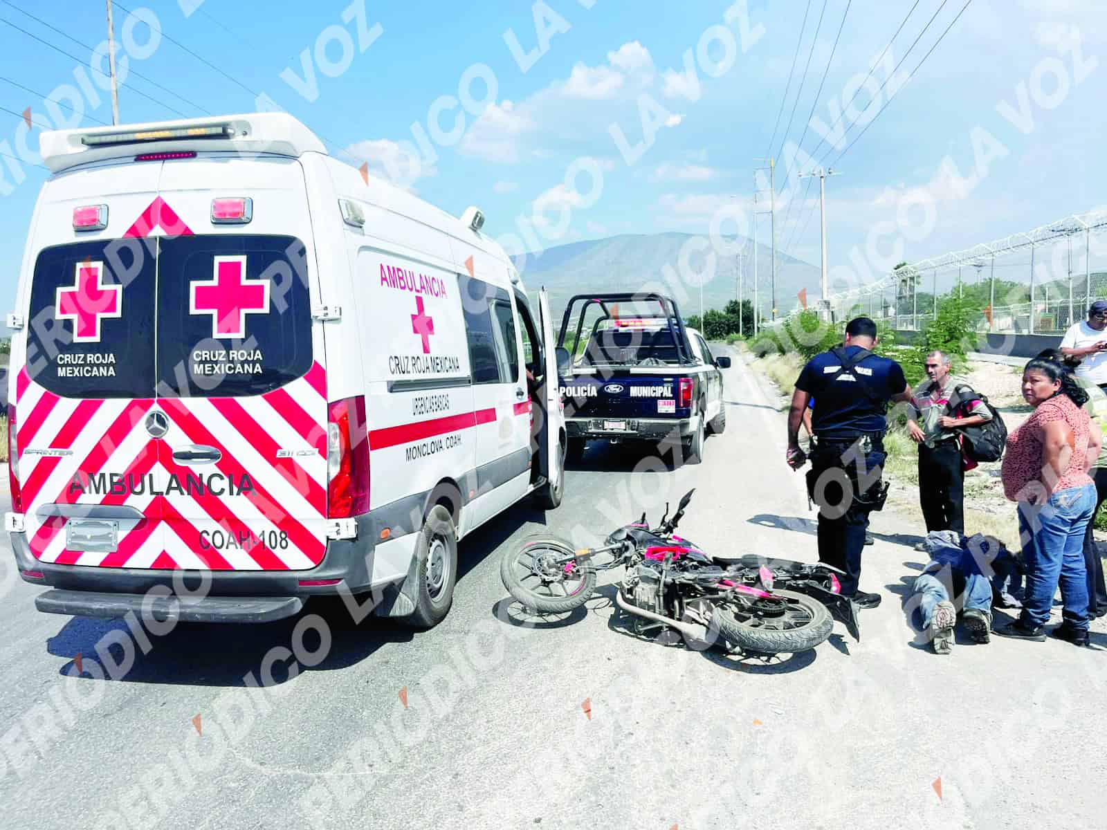 Motociclista resulta herido en Monclova