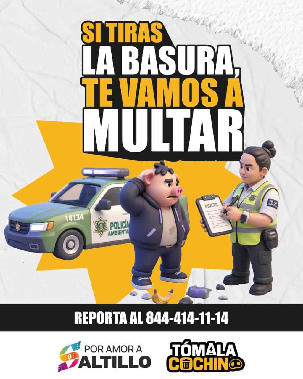 Gobierno Municipal de Saltillo lanza campa&ntilde;a para sancionar arrojar basura