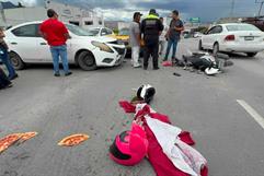 Accidente en Saltillo: taxi de Taxi Seguridad choca con motocicleta Accidente en Saltillo: taxi de Taxi Seguridad choca con motocicleta