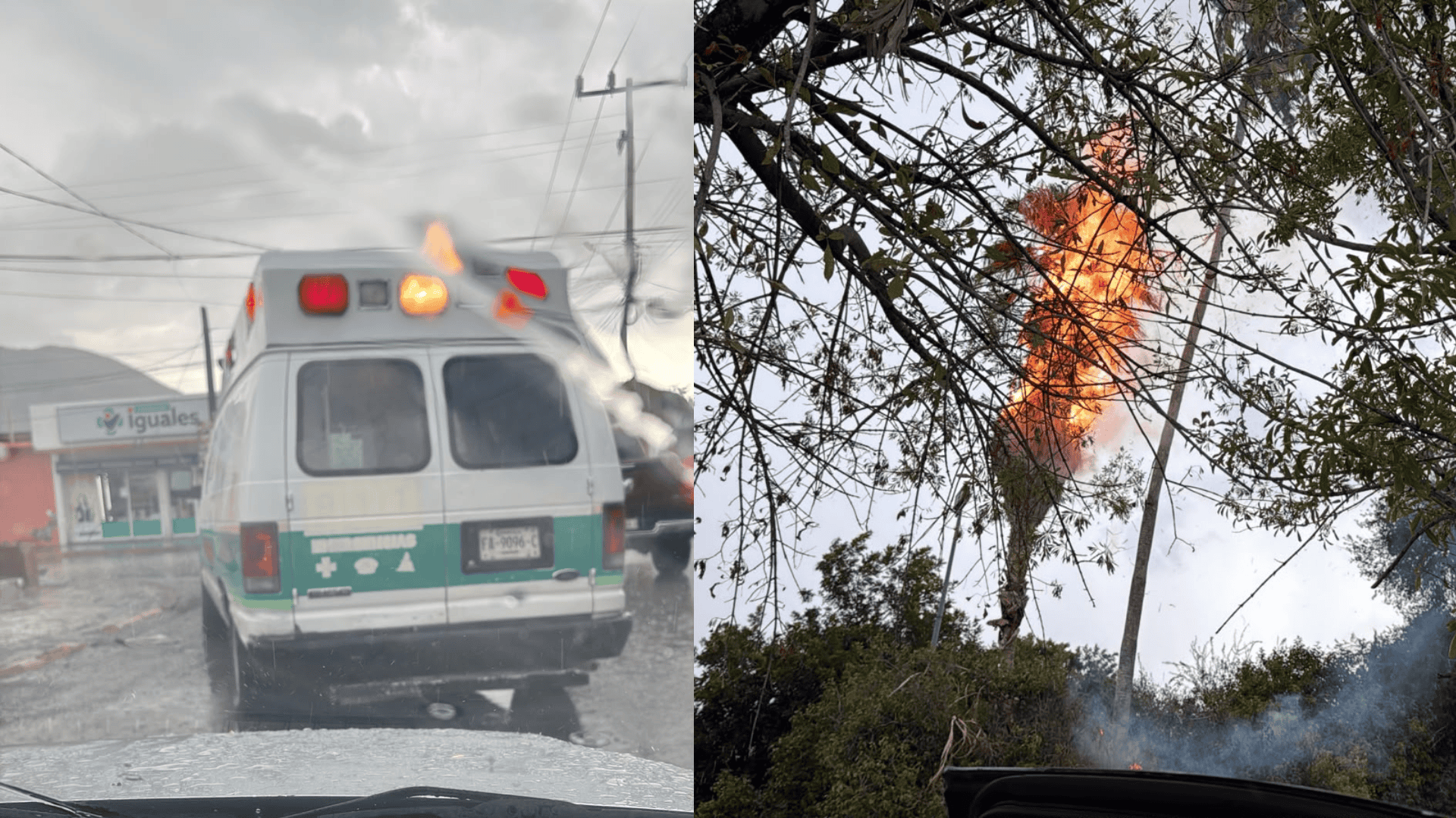 Rayos provocan incendio y da&ntilde;os en ambulancia en Cuatro ci&eacute;negas