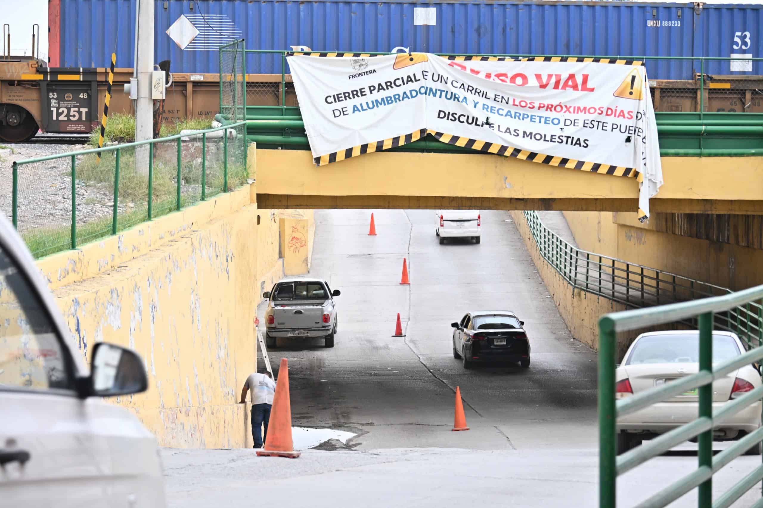 Sari Pérez Cantú inicia rehabilitación del paso a desnivel en Frontera