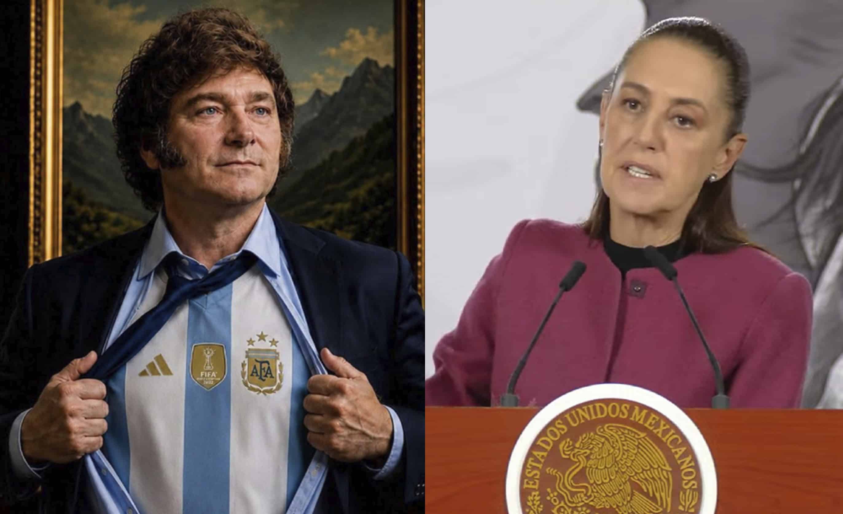 Milei acusa a M&eacute;xico de financiar una "campa&ntilde;a antiargentina"; Sheinbaum rechaza los se&ntilde;alamientos