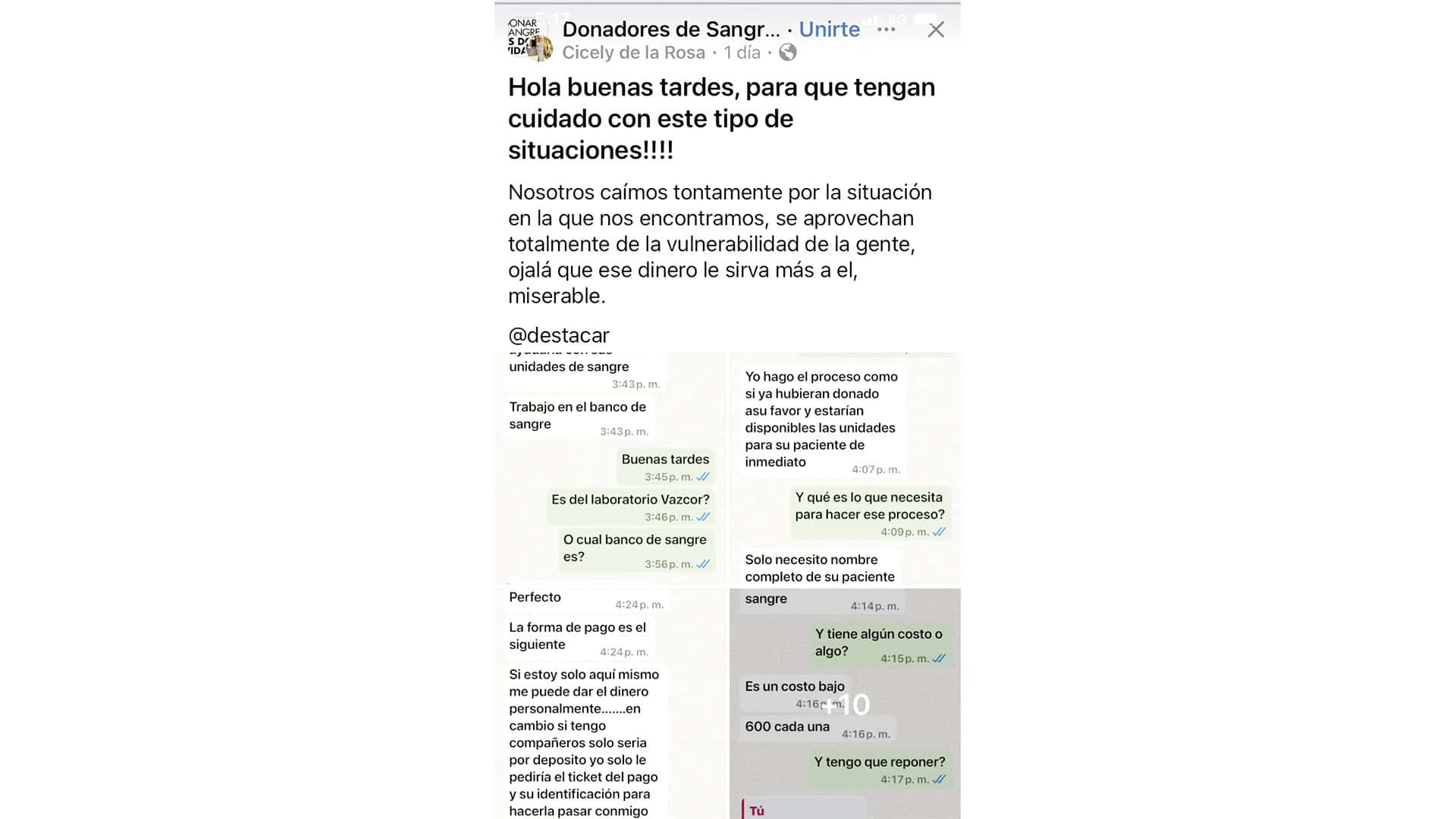 Estafa en redes sociales afecta a donadores de sangre en Monclova