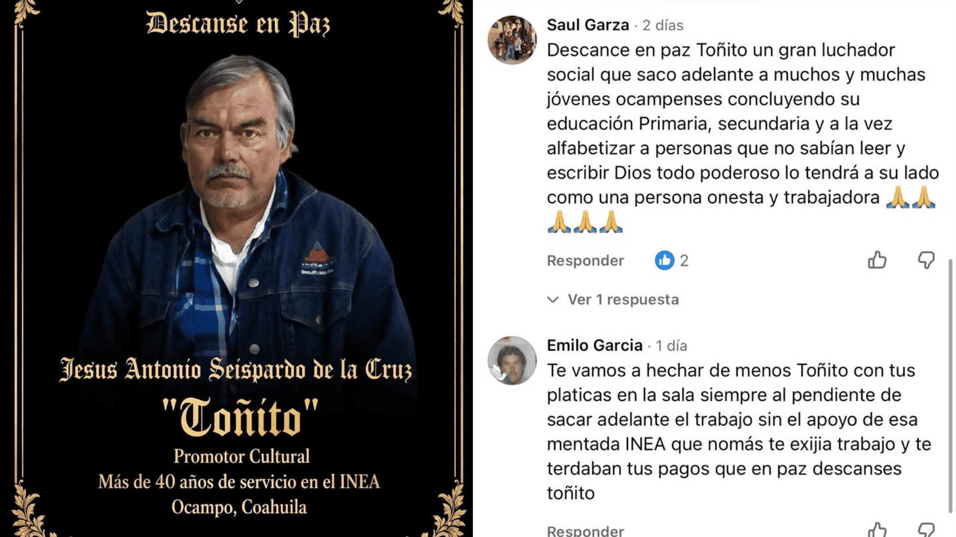 Despedida emotiva a Jesús Antonio Seispardo en Ocampo: legado cultural