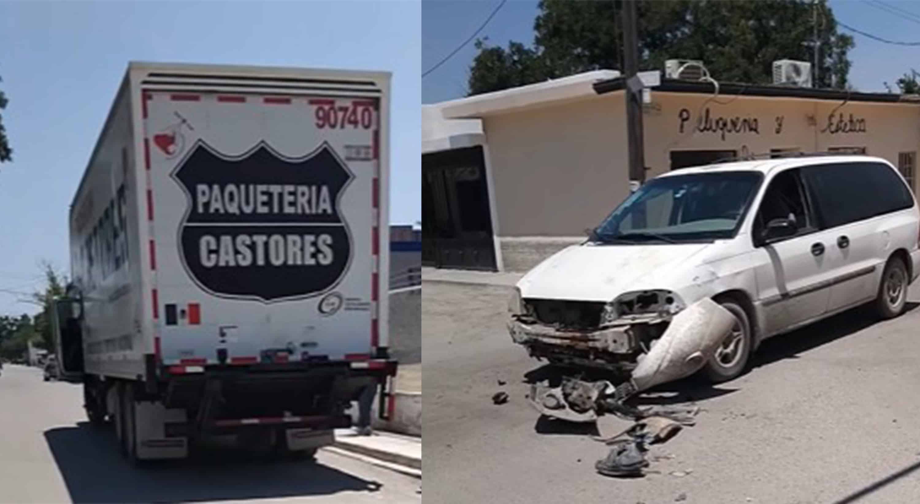Fuerte choque entre camioneta y cami&oacute;n de paqueter&iacute;a moviliza a cuerpos de emergencia en Nava