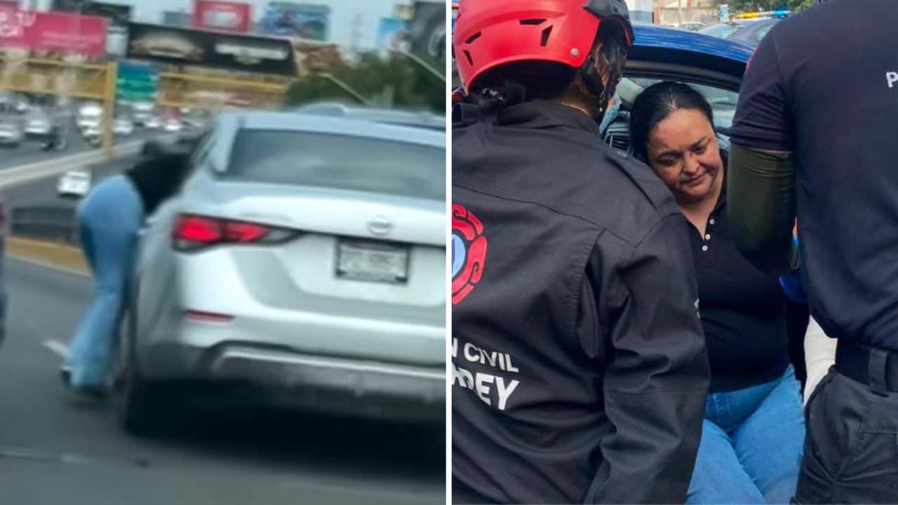 Mujer arrastrada por auto en Monterrey: estado de salud crítico