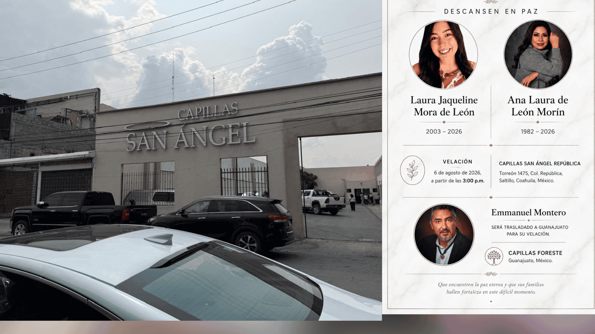 Saltillo: Despiden a Ana Laura de Le&oacute;n y su hija tras ataque armado