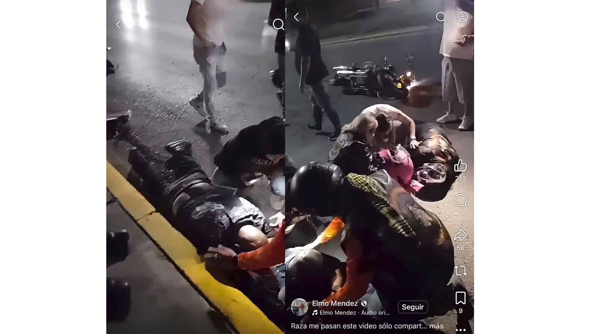Biker monclovense sufre fuerte accidente