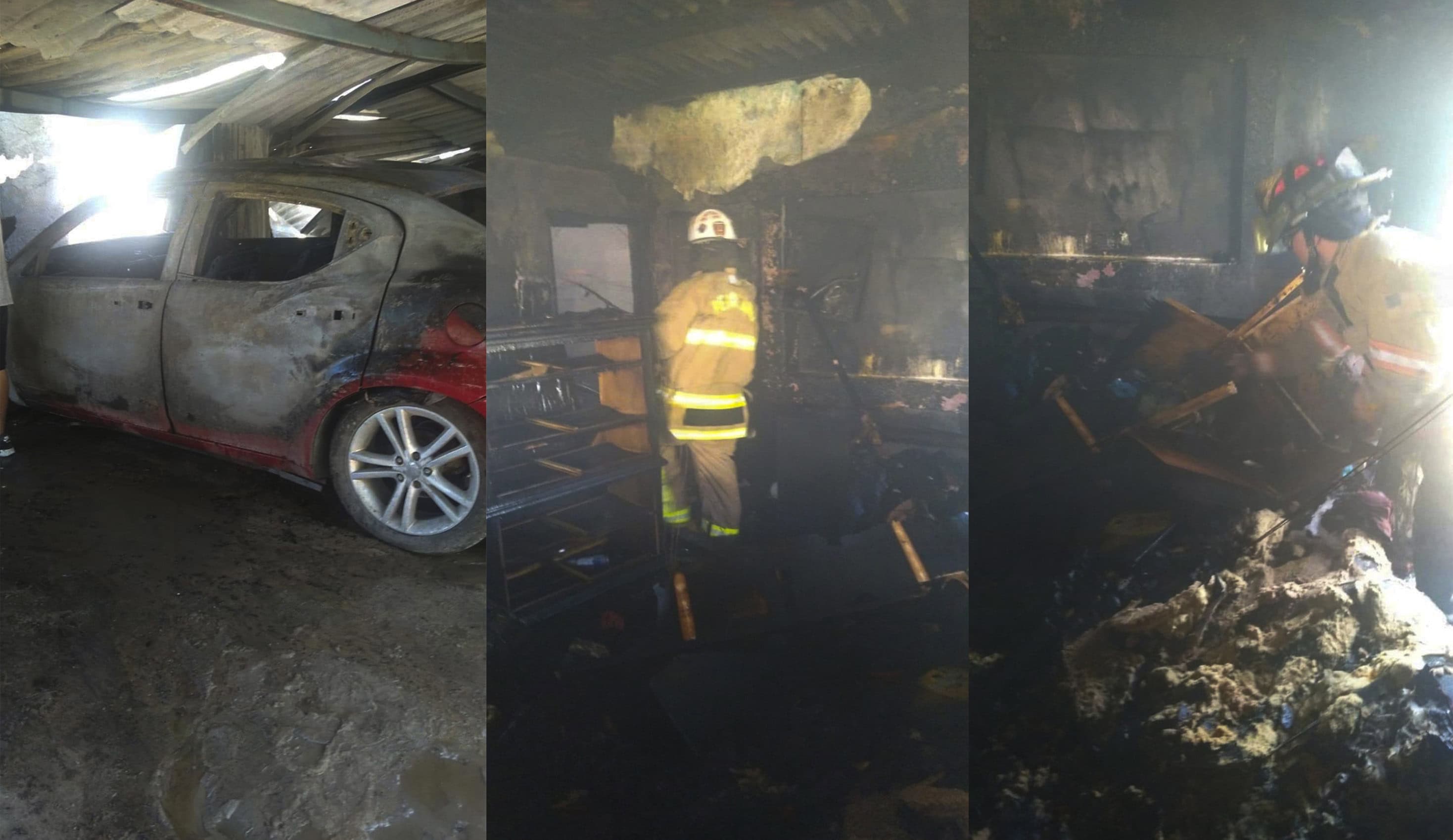 Incendio consume vivienda y tres veh&iacute;culos en el ejido La Azufrosa