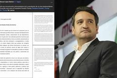Andrés Manuel López Beltrán envía misiva a Trump por revocación de visado Andrés Manuel López Beltrán envía misiva a Trump por revocación de visado