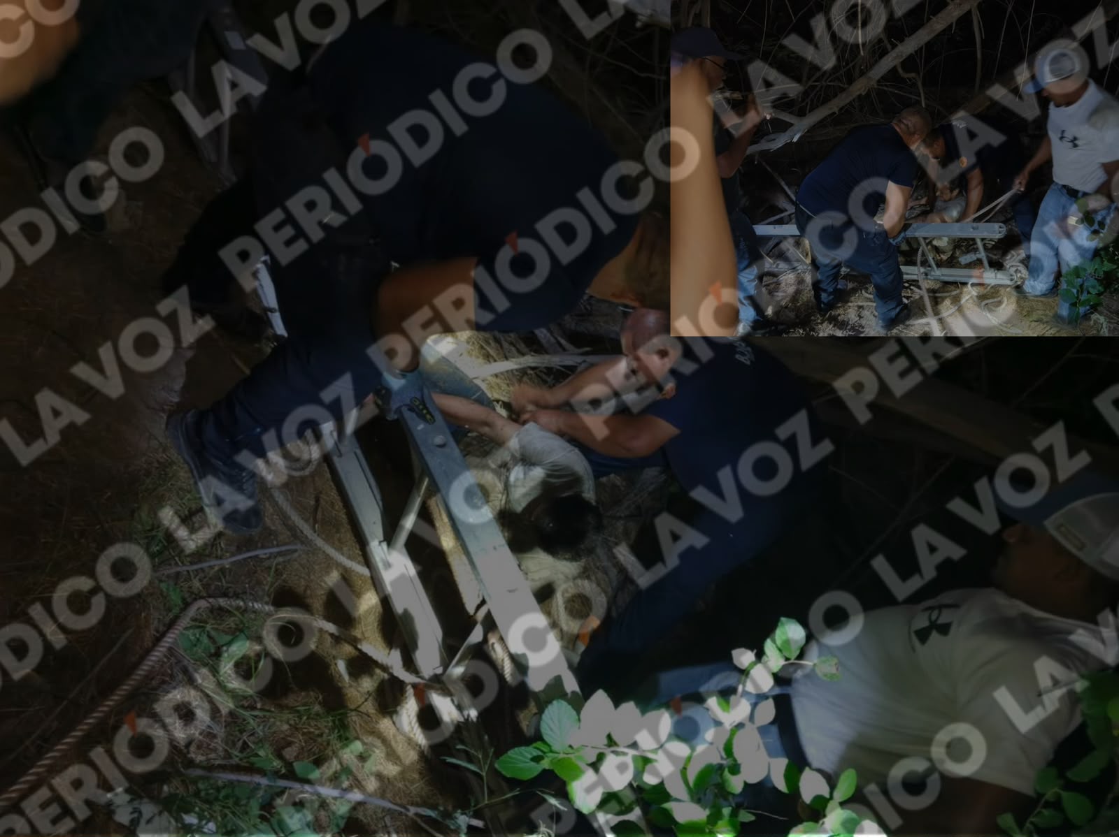 Cae hombre a noria y bomberos lo rescatan