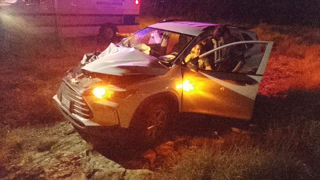 Familia se salva de milagro tras impactar contra una vaca en la Federal 57