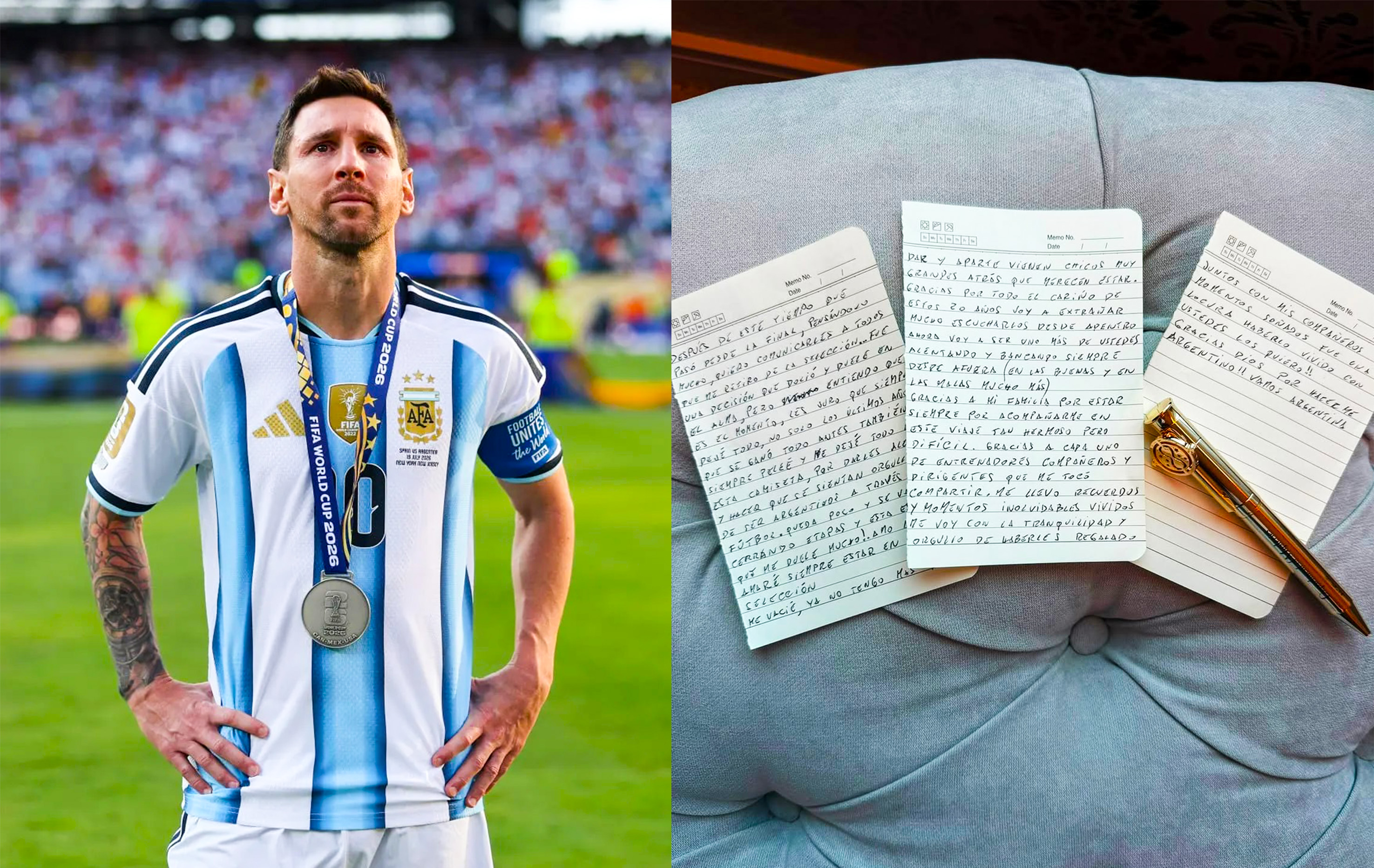 Lionel Messi anuncia su retiro de la Selecci&oacute;n Argentina
