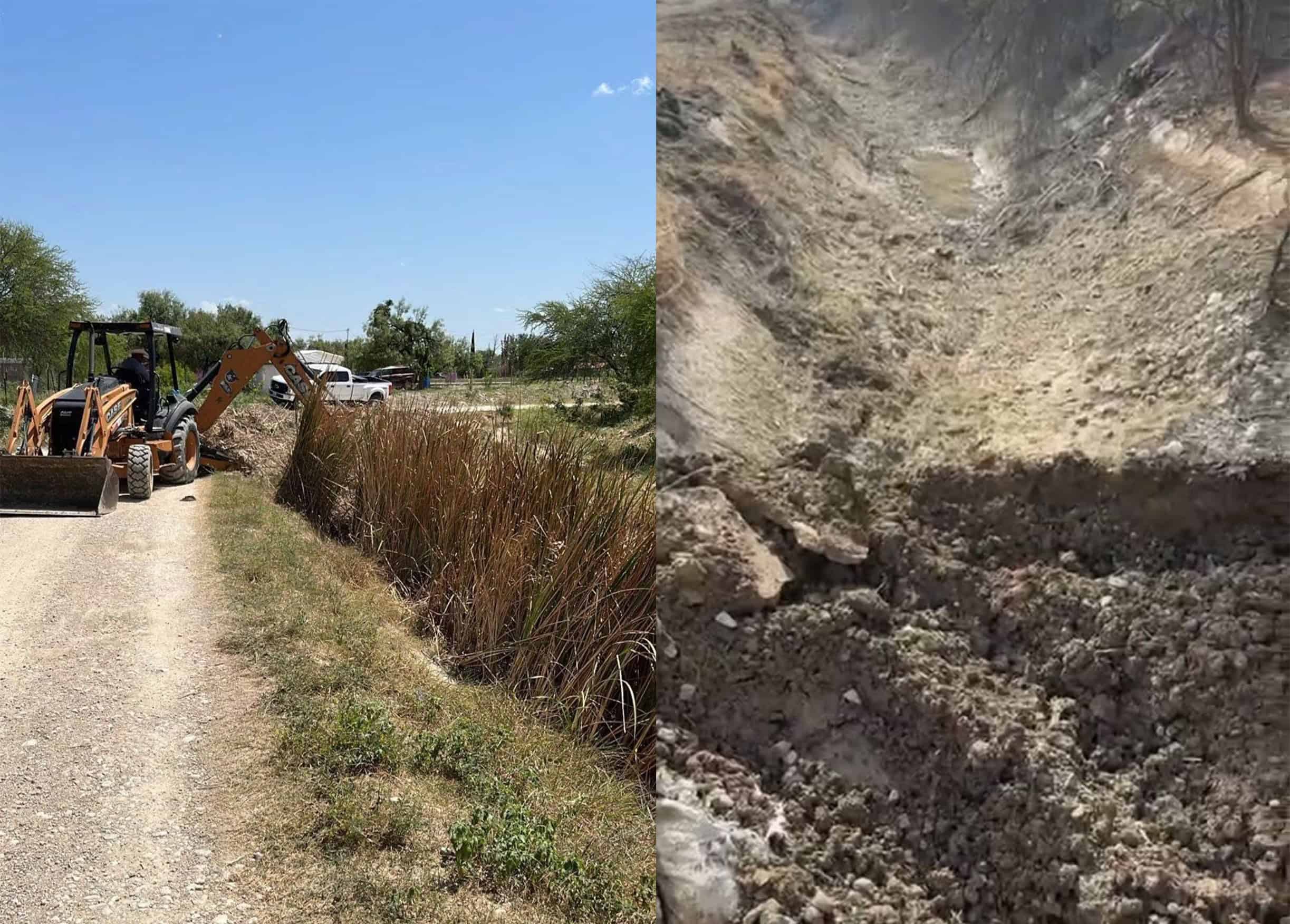 Limpian canales de riego ante expectativa de más lluvias en Ciudad Acuña