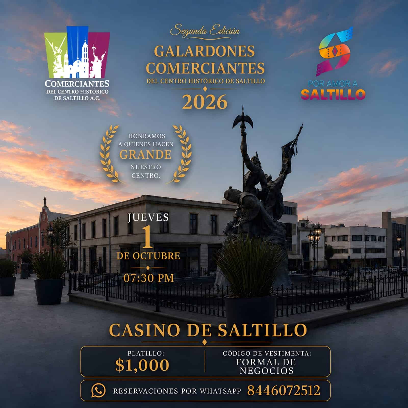 Saltillo: Galardones del Centro Hist&oacute;rico reconocer&aacute;n a comerciantes