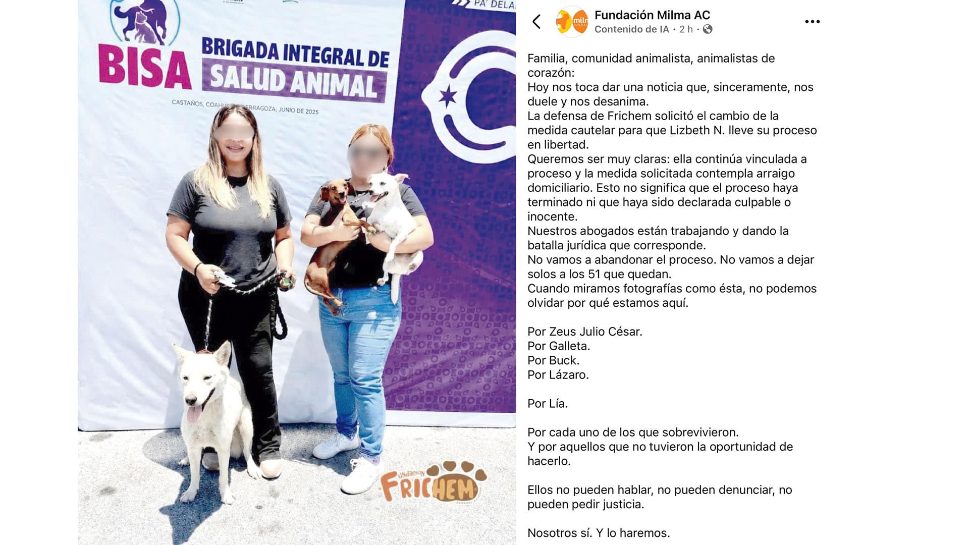 Lizbeth N solicita cambiar prisi&oacute;n preventiva en Casta&ntilde;os
