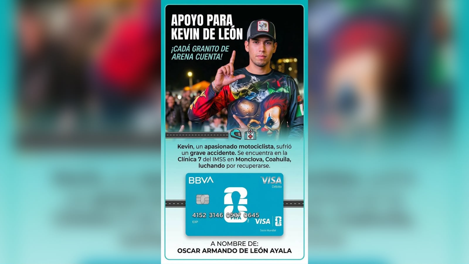 Buscan apoyo para estudiante de la UTRCC tras accidente en moto