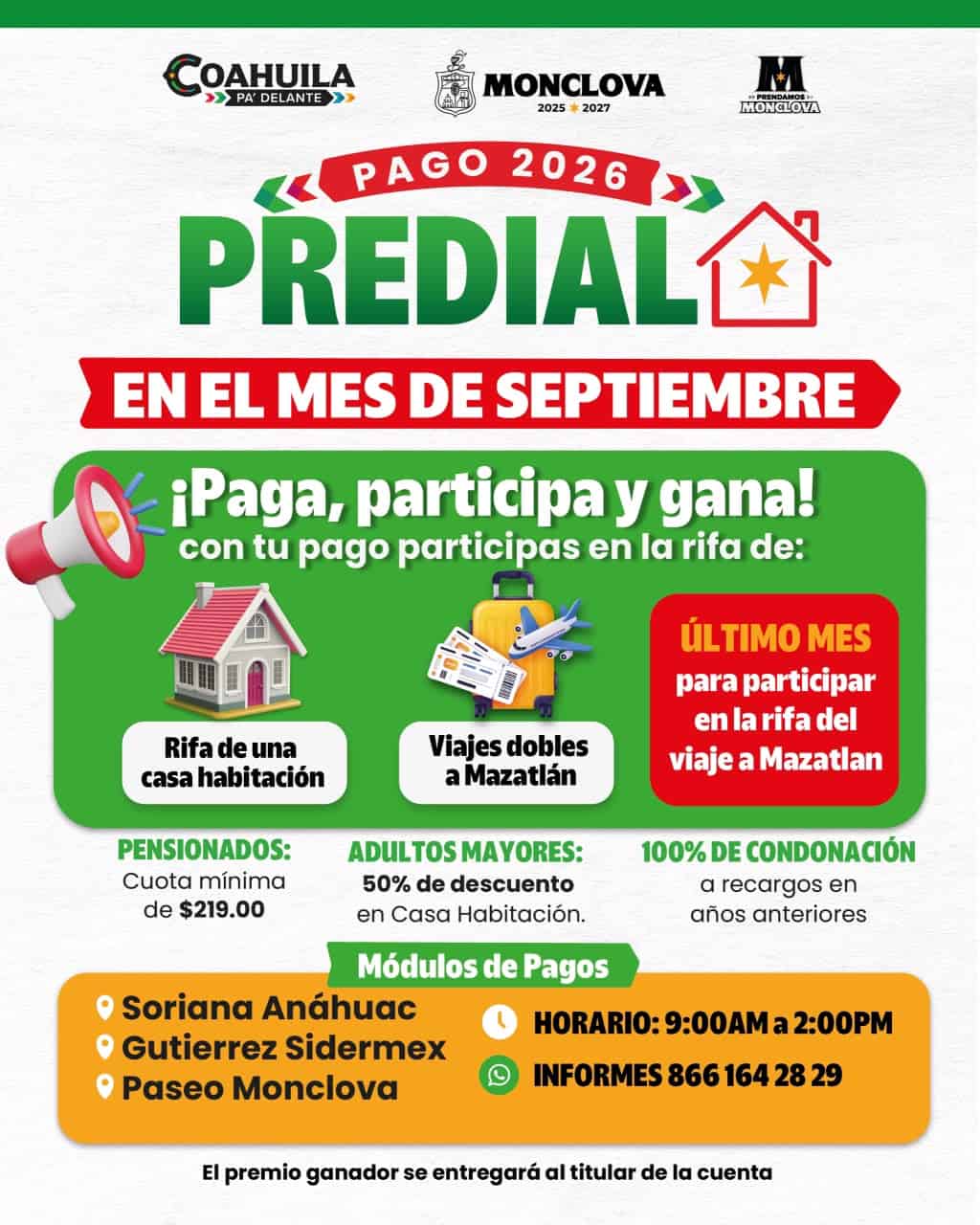 Carlos Villarreal exhorta a pagar impuesto predial en Monclova Carlos Villarreal exhorta a pagar impuesto predial en Monclova