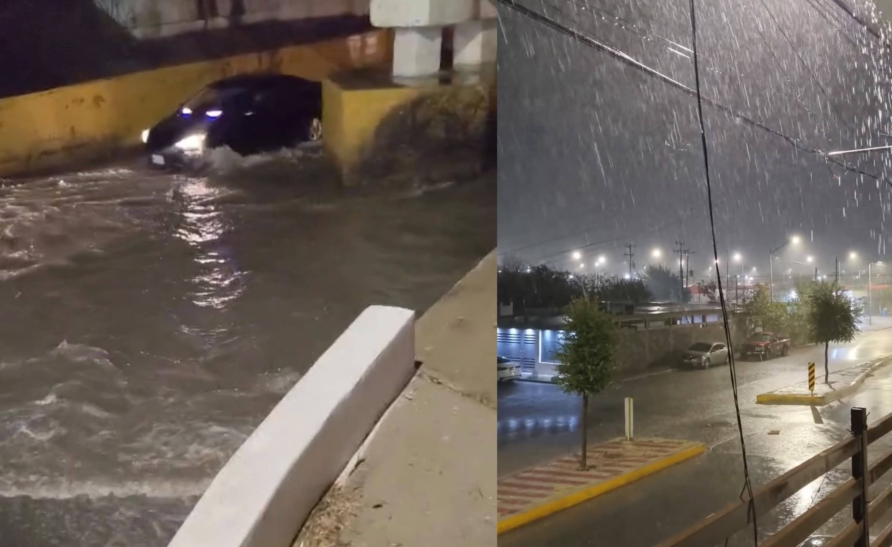 Lluvia deja seis veh&iacute;culos varados y una familia evacuada en Piedras Negras