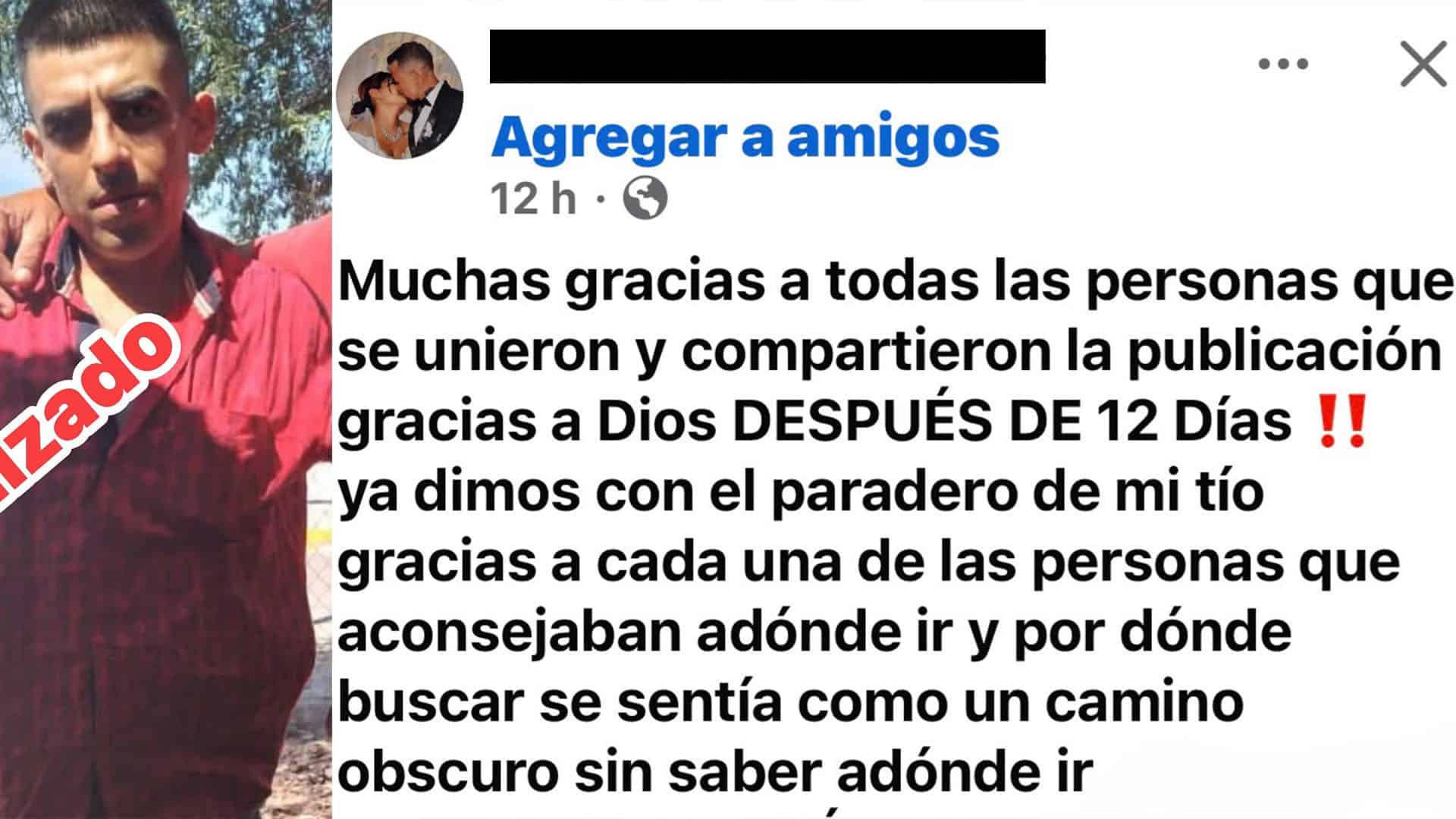 Rodolfo González es localizado tras 12 días de búsqueda en Piedras Negras
